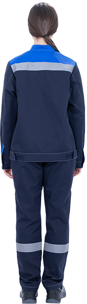 Костюм РАЦИОНАЛИЗАТОР летний, синий-василек, 100% х/б, женский (куртка, брюки) Кос 1710