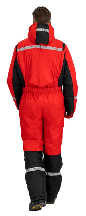 Комбинезон мужской ПИЛОТ от пониженных температур, механических воздействи и ОПЗ, цв. красный-черный Ком 019