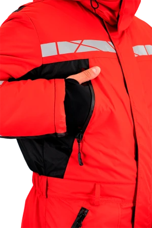 Комбинезон мужской ПИЛОТ от пониженных температур, механических воздействи и ОПЗ, цв. красный-черный Ком 019