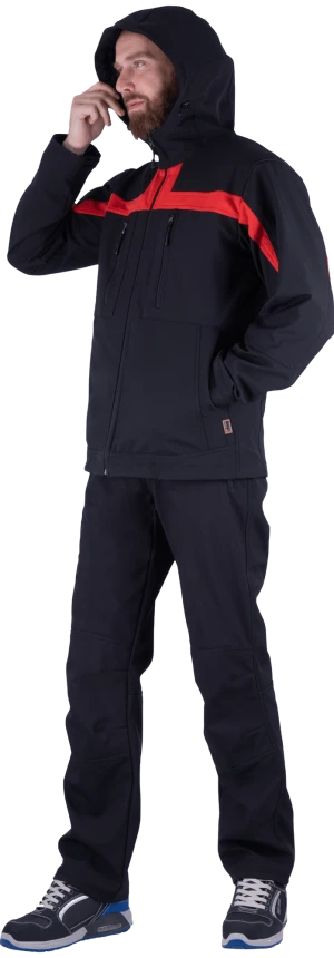 Куртка СОФТШЕЛЛ, черный-красный Кур 903